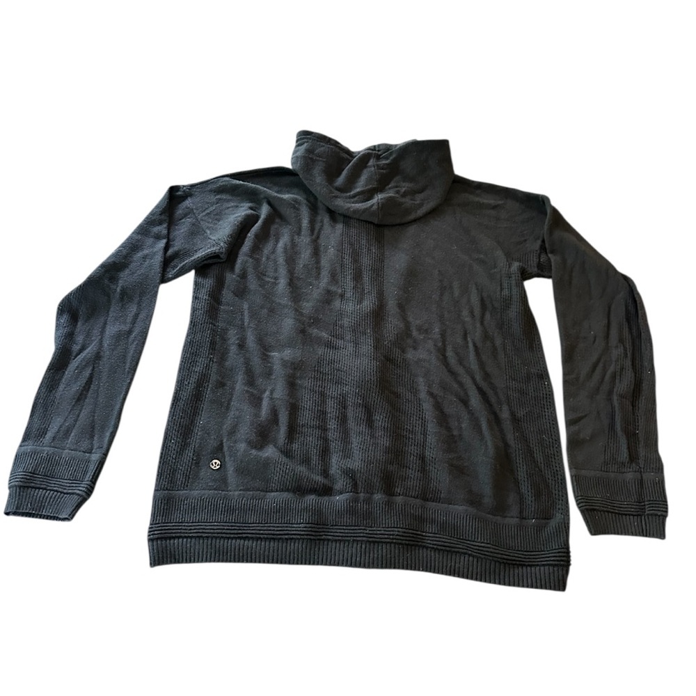 lululemon🍋 athletica Black Hooded Cardigan Lightweight Size 10 - Picture 6 of 6